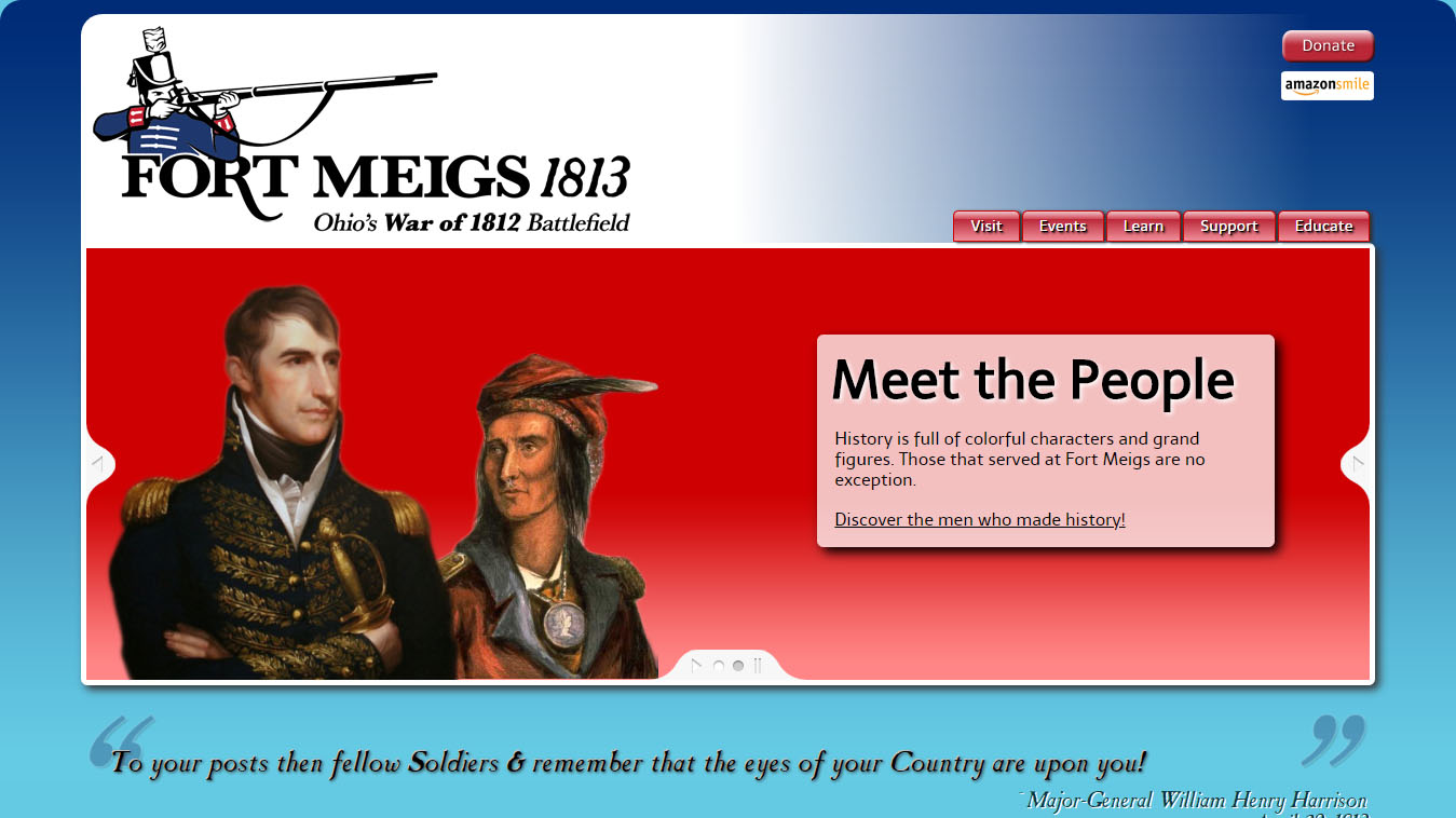 Screenshot of www.fortmeigs.org