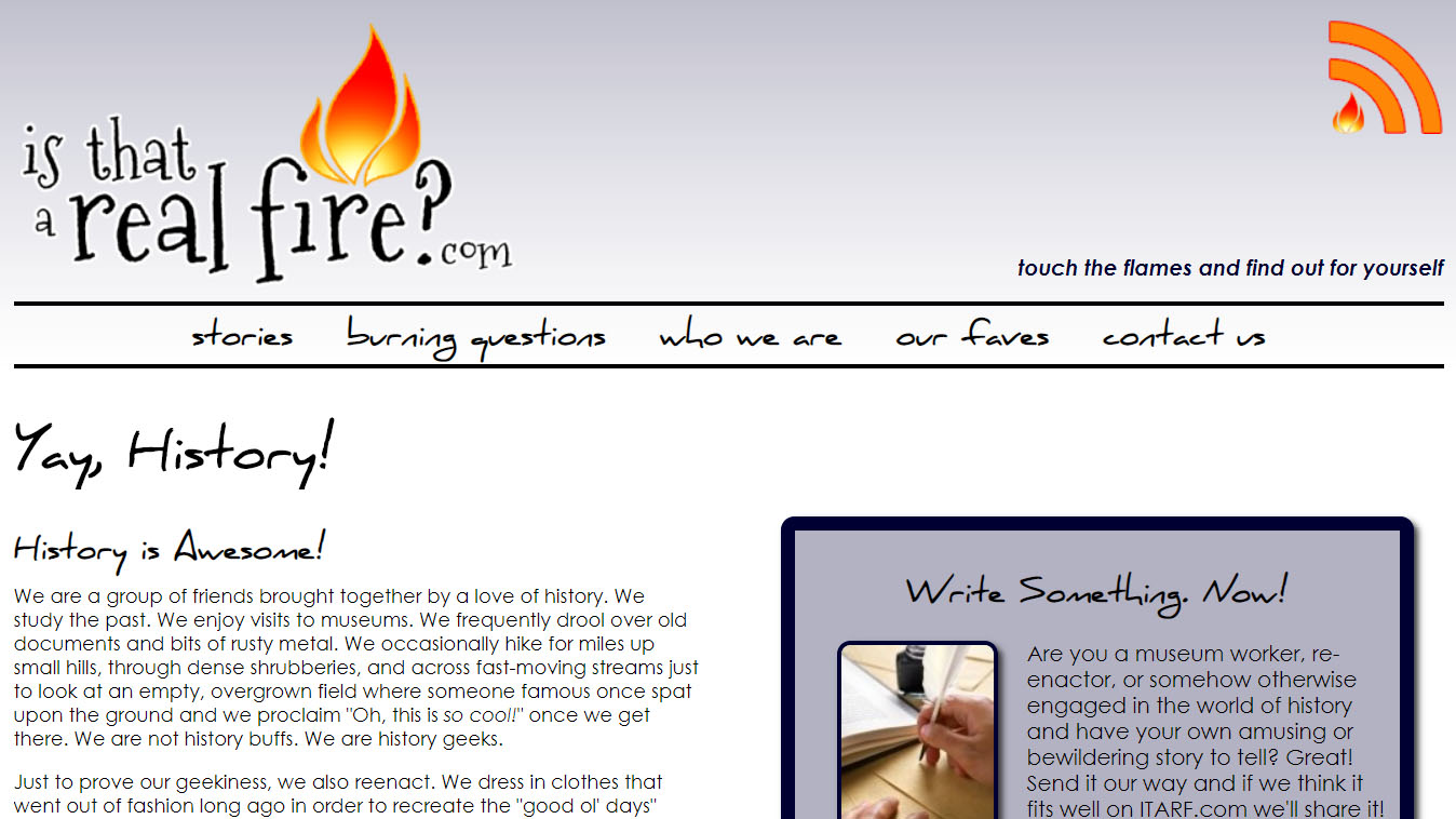 Screenshot of www.isthatarealfire.com
