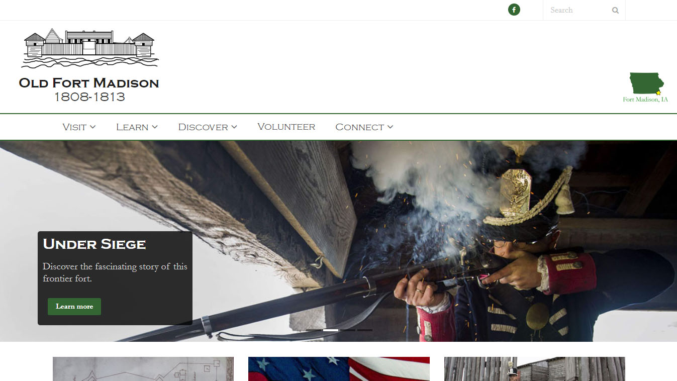 Screenshot of www.oldfortmadison.org